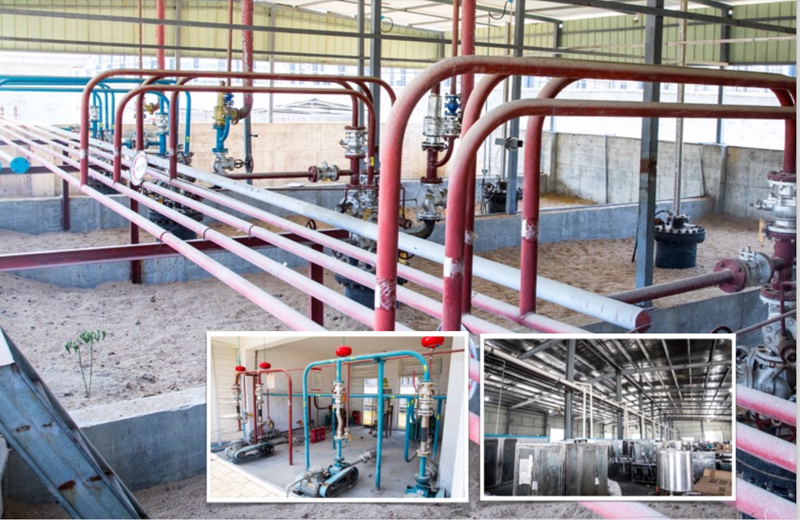Raw material storage area